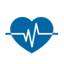 blue heart with vitals on it icon