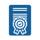 accreditation icon with ribbon