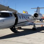 Learjet air ambulance exterior with door open