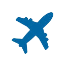 airplane blue icon
