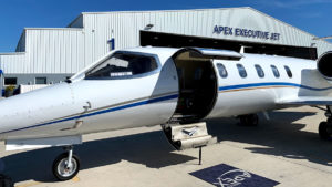 APEX executive jet with door open